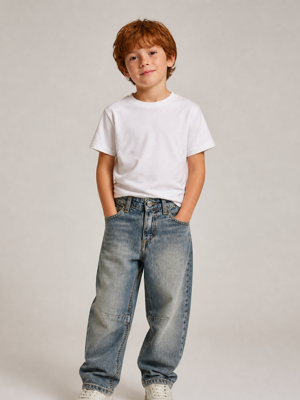 Jeans per bambino John Richmond Kids in denim con effetto sbiadito RBA26150JE DENIM DIRTY JOHN RICHMOND KIDS 