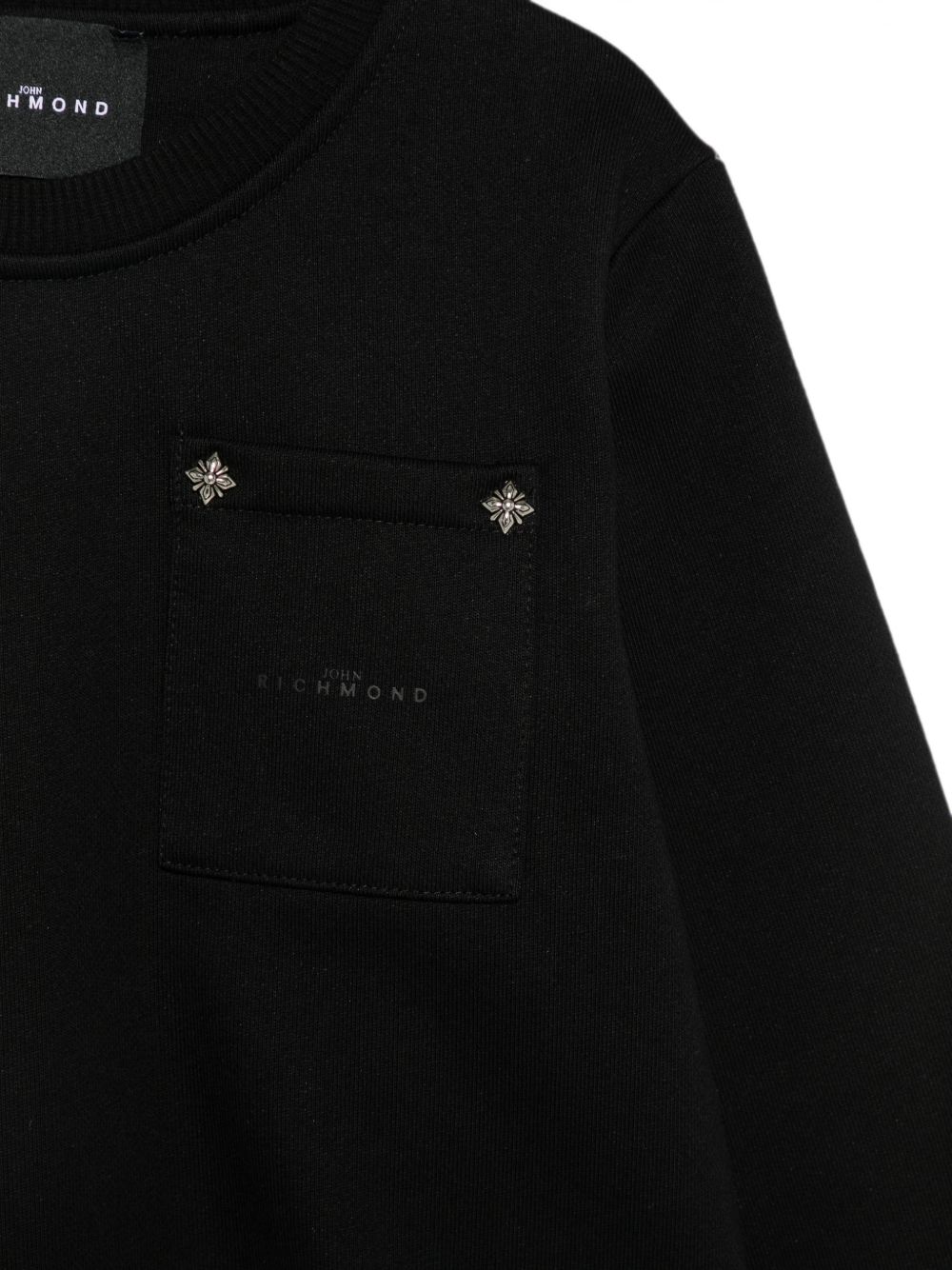 Felpa per bambino John Richmond Kids nera con taschino sul petto RBA26153FE BLACK JOHN RICHMOND KIDS 