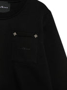 Felpa per bambino John Richmond Kids nera con taschino sul petto RBA26153FE BLACK JOHN RICHMOND KIDS 