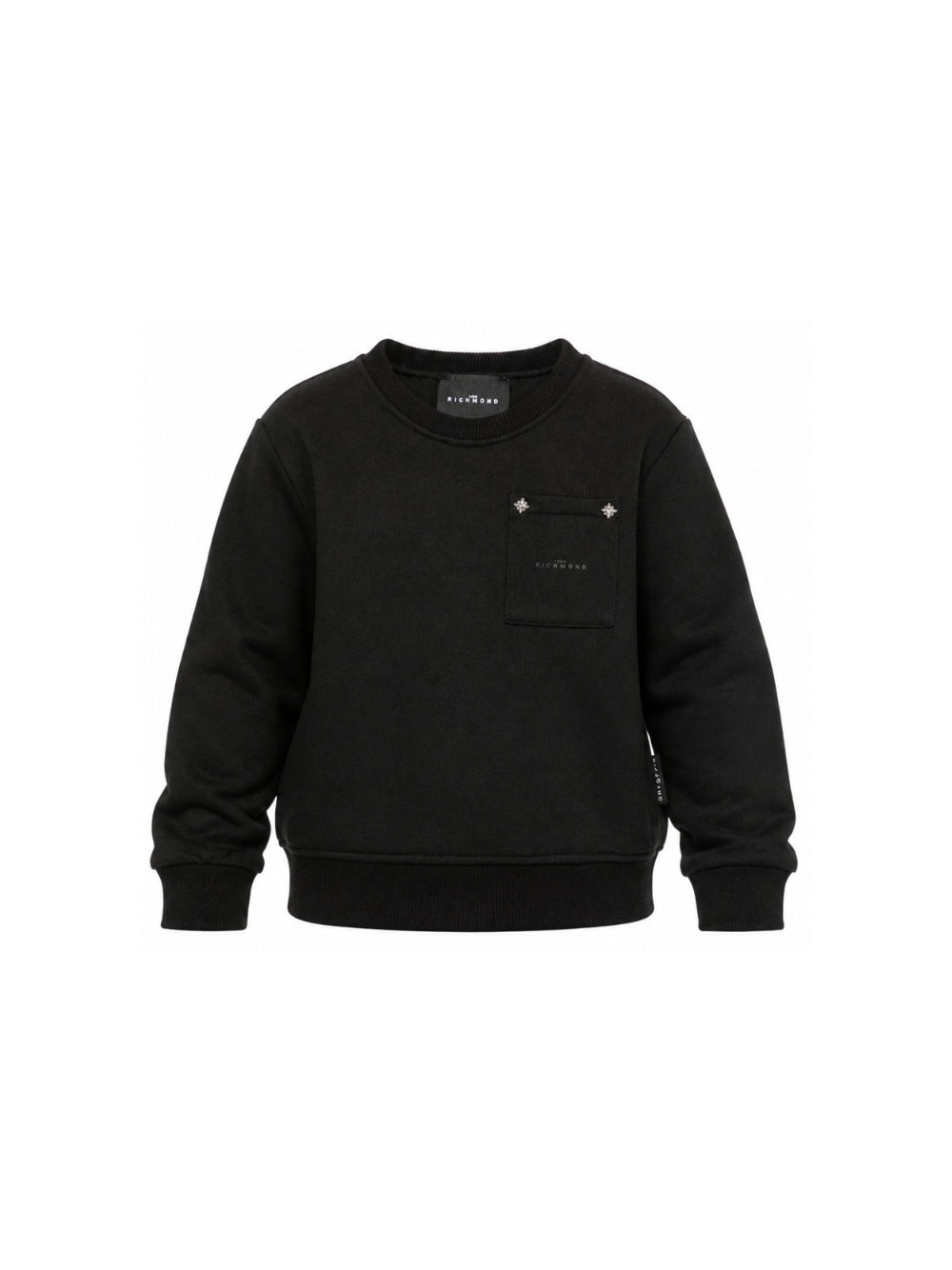 Felpa per bambino John Richmond Kids nera con taschino sul petto RBA26153FE BLACK JOHN RICHMOND KIDS 