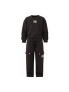 Tuta due pezzi per bambino John Richmond Kids nero con logo sul davanti RBA26167CF BLACK JOHN RICHMOND KIDS 