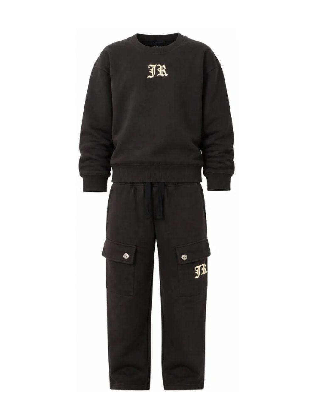 Tuta due pezzi per bambino John Richmond Kids nero con logo sul davanti RBA26167CF BLACK JOHN RICHMOND KIDS 