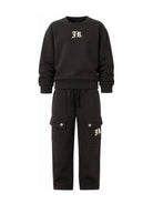 Tuta due pezzi per bambino John Richmond Kids nero con logo sul davanti RBA26167CF BLACK JOHN RICHMOND KIDS 
