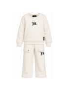 Set felpa e pantaloni per bambino John Richmond Kids beige con logo sul davanti RBA26167CF CREAM JOHN RICHMOND KIDS 