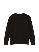 Maglione per bambino John Richmond Junior nera con logo ricamato RBA26168MA BLACK JOHN RICHMOND KIDS 