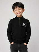 Maglione per bambino John Richmond Kids nero con dettaglio logo ricamato RBA26170LU BLACK JOHN RICHMOND KIDS 