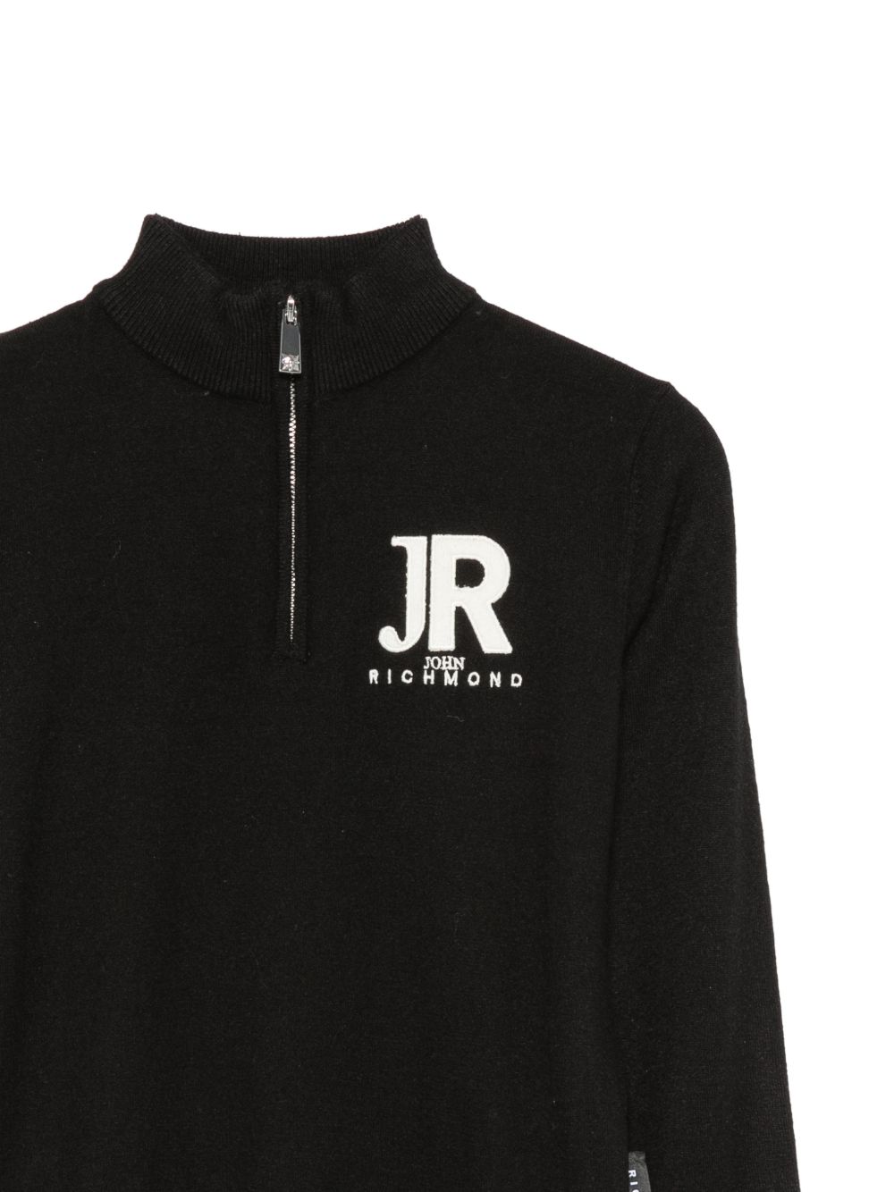 Maglione per bambino John Richmond Kids nero con dettaglio logo ricamato RBA26170LU BLACK JOHN RICHMOND KIDS 
