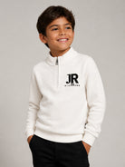 Maglione per bambino John Richmond Kids bianco con dettaglio logo ricamato RBA26170LU OFF-WHITE JOHN RICHMOND KIDS 