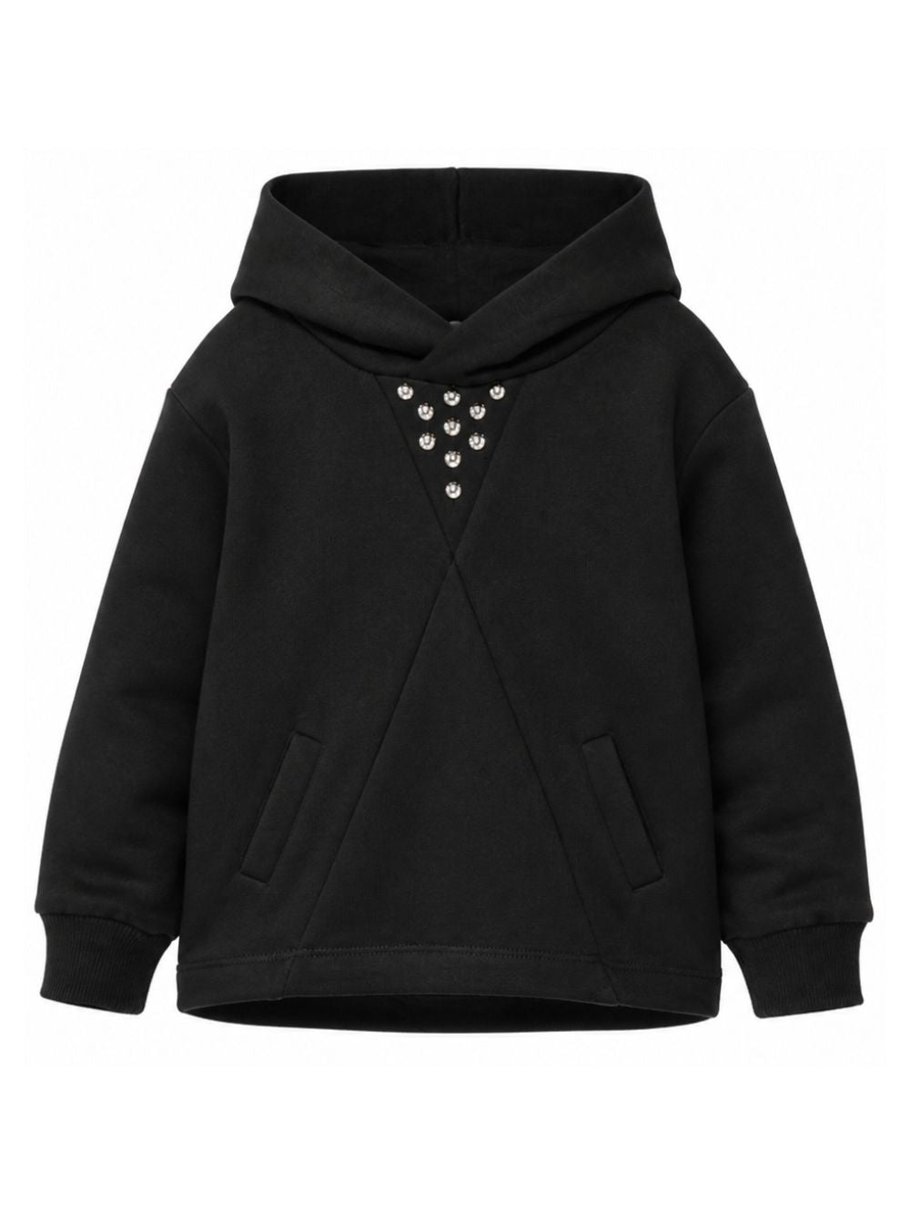 Felpa per bambina John Richmond Kids nera decorata con stud RGA26038FE BLACK JOHN RICHMOND KIDS 
