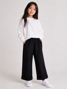 Pantaloni per bambina John Richmond Kids neri con orli con risvolto RGA26055PA BLACK JOHN RICHMOND KIDS 