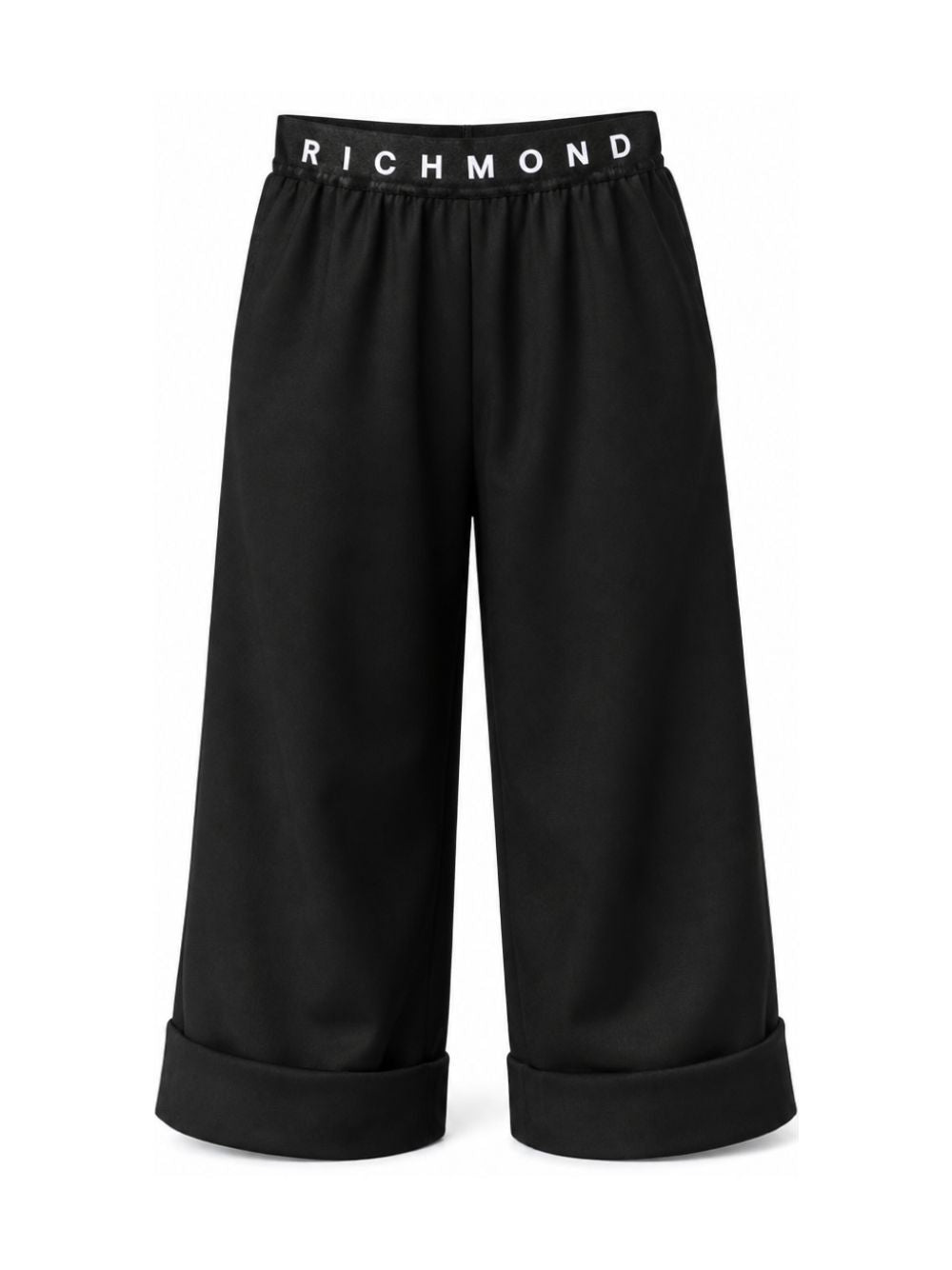 Pantaloni per bambina John Richmond Kids neri con orli con risvolto RGA26055PA BLACK JOHN RICHMOND KIDS 