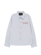 Camicia per bambino John Richmond Kids azzurro con patch logo RGA26078CA SKY JOHN RICHMOND KIDS 