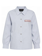 Camicia per bambino John Richmond Kids azzurro con patch logo RGA26078CA SKY JOHN RICHMOND KIDS 