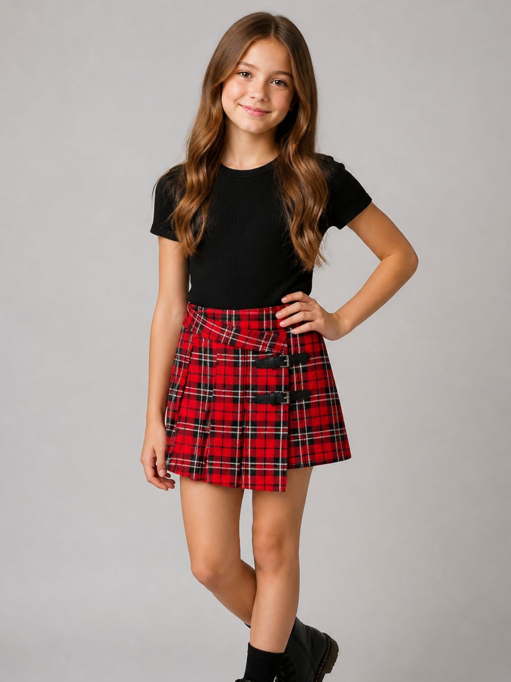 Gonna per bambina John Richmond Kids rossa con motivo a quadri RGA26137GO CHECK RED FANTASY JOHN RICHMOND KIDS 