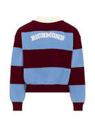 Maglione per bambina John Richmond Kids azzurra e bordeaux con motivo a righe RGA26140PO AVION JOHN RICHMOND KIDS 