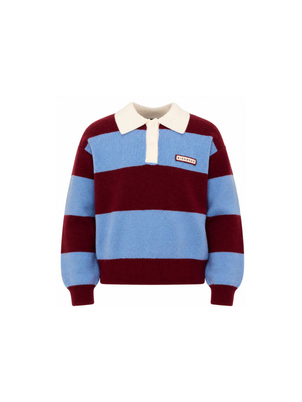 Maglione per bambina John Richmond Kids azzurra e bordeaux con motivo a righe RGA26140PO AVION JOHN RICHMOND KIDS 