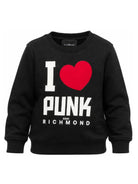Felpa per bambina John Richmond Kids nera con stampa grafica RGA26149FE BLACK JOHN RICHMOND KIDS 