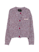 Cardigan per bambina John Richmond Kids multicolore a maglia grossa con patch logo RGA26151CD MULTICOLOR JOHN RICHMOND KIDS 