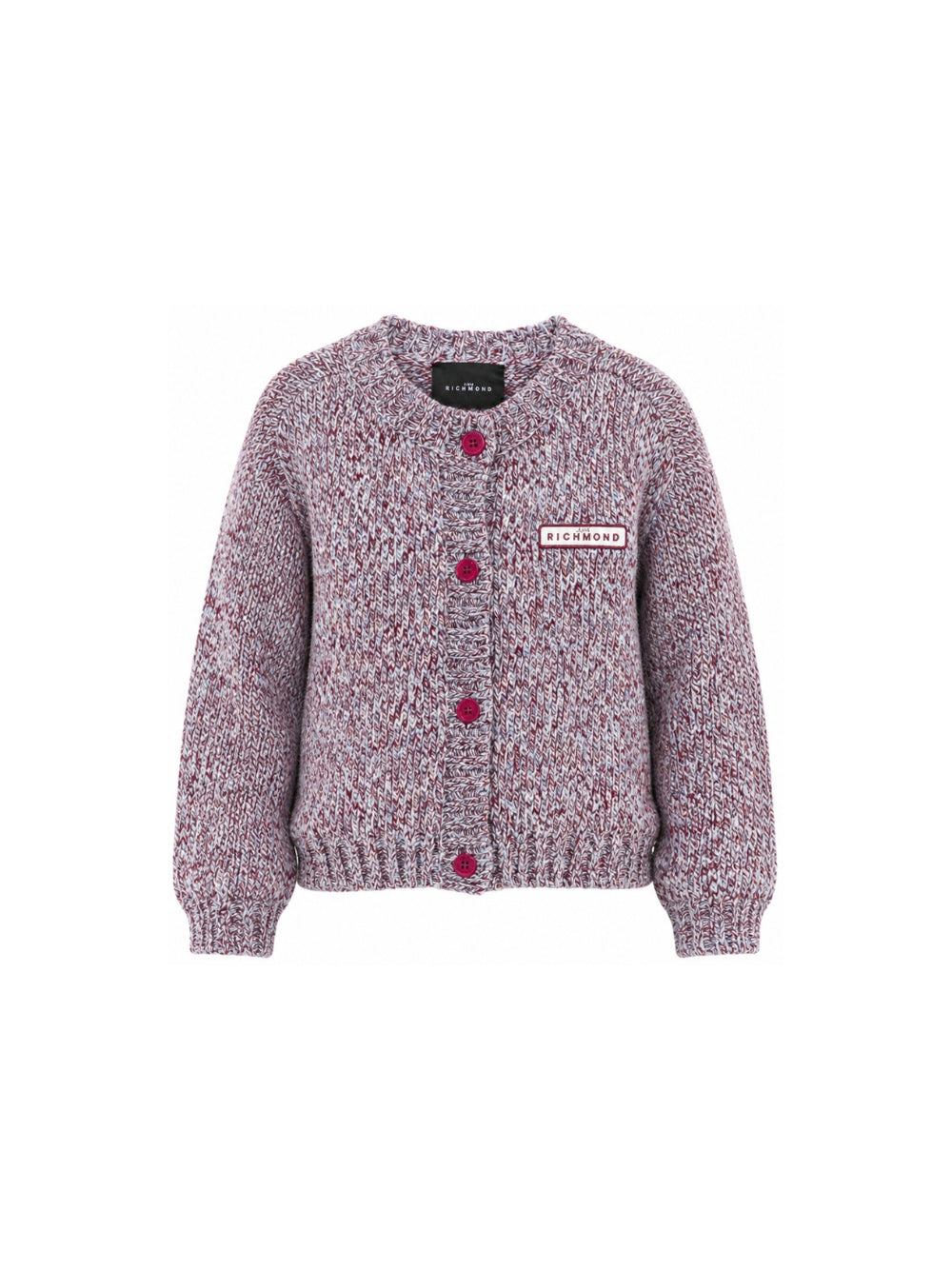Cardigan per bambina John Richmond Kids multicolore a maglia grossa con patch logo RGA26151CD MULTICOLOR JOHN RICHMOND KIDS 