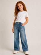 Jeans per bambina John Richmond Kids in denim con stampa logo sul retro RGA26162JE DENIM BLUE MEDIUM JOHN RICHMOND KIDS 