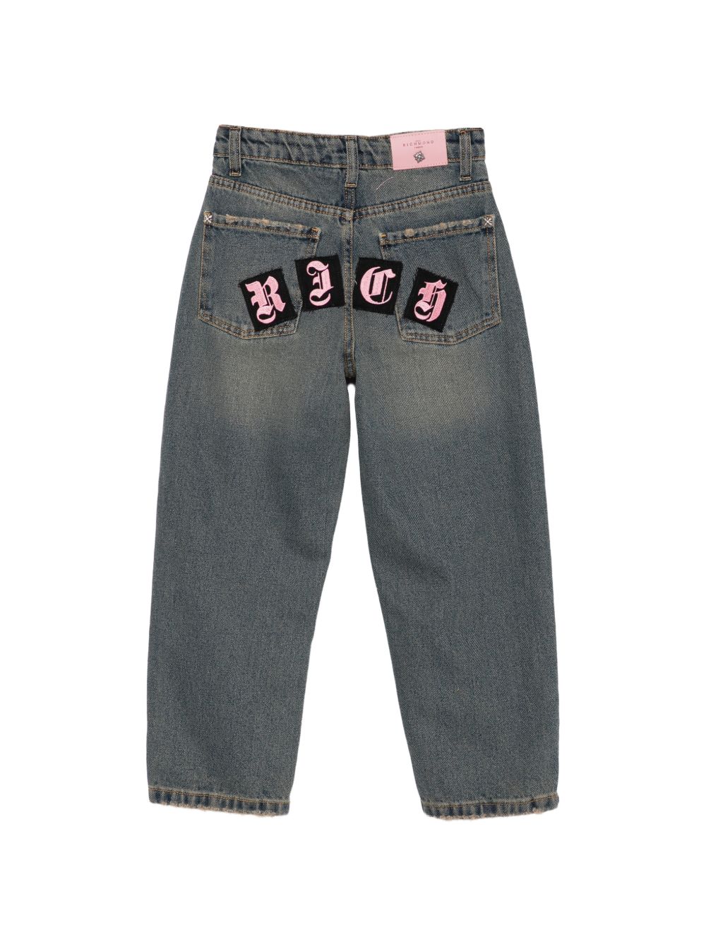 Jeans per bambina John Richmond Kids in denim con finitura sbiadita RGA26187JE DENIM BLUE MEDIUM JOHN RICHMOND KIDS 