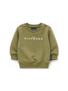 Felpa per neonato John Richmond Kids verde con dettaglio logo sul davanti RIA26003FE GREEN MILITARY JOHN RICHMOND KIDS 