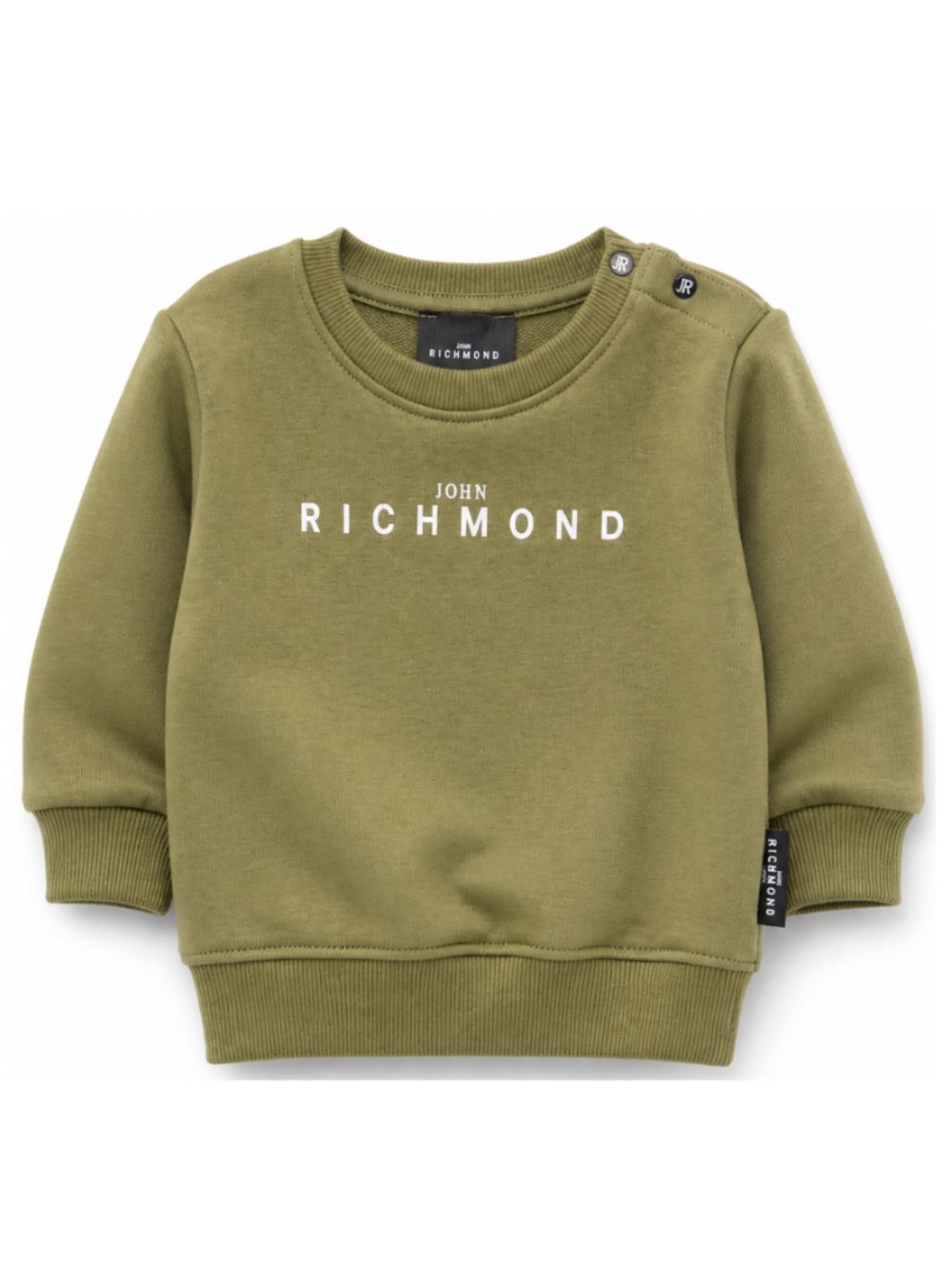 Felpa per neonato John Richmond Kids verde con dettaglio logo sul davanti RIA26003FE GREEN MILITARY JOHN RICHMOND KIDS 
