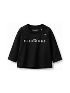 T-shirt per neonato John Richmond Junior nera con stampa logo sul davanti RIA26006TS BLACK JOHN RICHMOND KIDS 