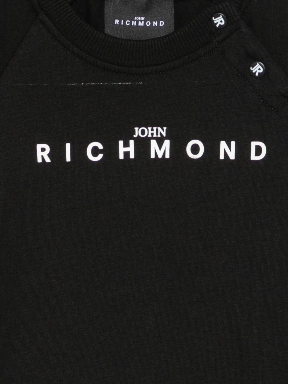 T-shirt per neonato John Richmond Junior nera con stampa logo sul davanti RIA26006TS BLACK JOHN RICHMOND KIDS 