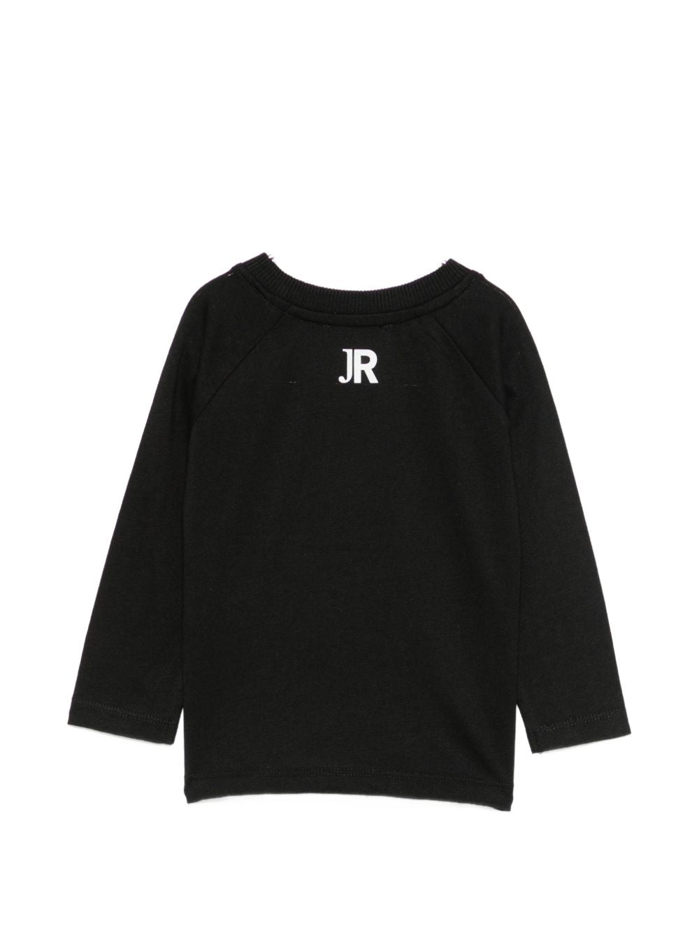 T-shirt per neonato John Richmond Junior nera con stampa logo sul davanti RIA26006TS BLACK JOHN RICHMOND KIDS 