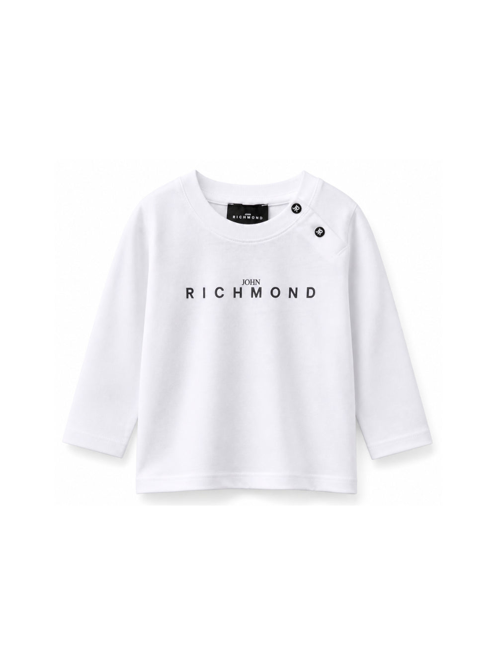 T-shirt per neonato John Richmond Junior bianca con stampa logo sul davanti RIA26006TS WHITE JOHN RICHMOND KIDS 