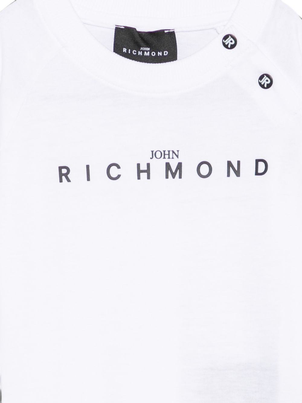 T-shirt per neonato John Richmond Junior bianca con stampa logo sul davanti RIA26006TS WHITE JOHN RICHMOND KIDS 
