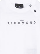 T-shirt per neonato John Richmond Junior bianca con stampa logo sul davanti RIA26006TS WHITE JOHN RICHMOND KIDS 