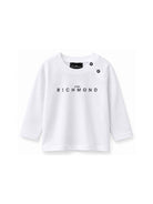 T-shirt per neonato John Richmond Junior bianca con stampa logo sul davanti RIA26006TS WHITE JOHN RICHMOND KIDS 