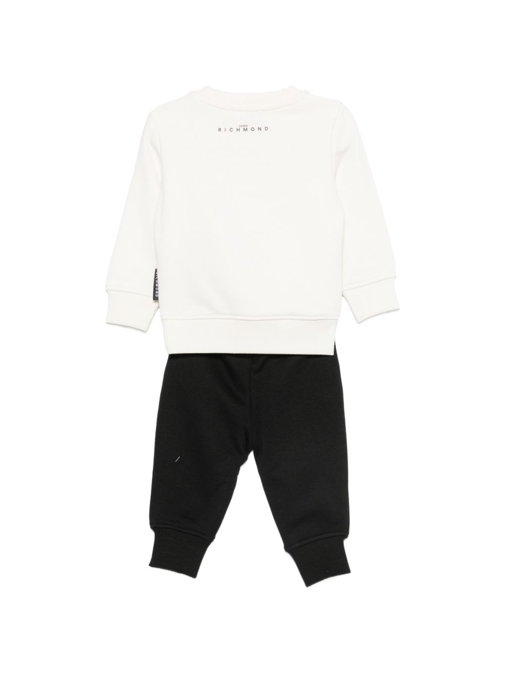 Completo per neonati John Richmond Kids bianco e nero con logo sul davanti RIA26011CF OFF-WHITE JOHN RICHMOND KIDS 