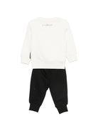 Completo per neonati John Richmond Kids bianco e nero con logo sul davanti RIA26011CF OFF-WHITE JOHN RICHMOND KIDS 