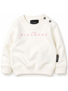 Felpa per neonata John Richmond Kids bianca con stampa logo RIA26023FE OFF-WHITE JOHN RICHMOND KIDS 