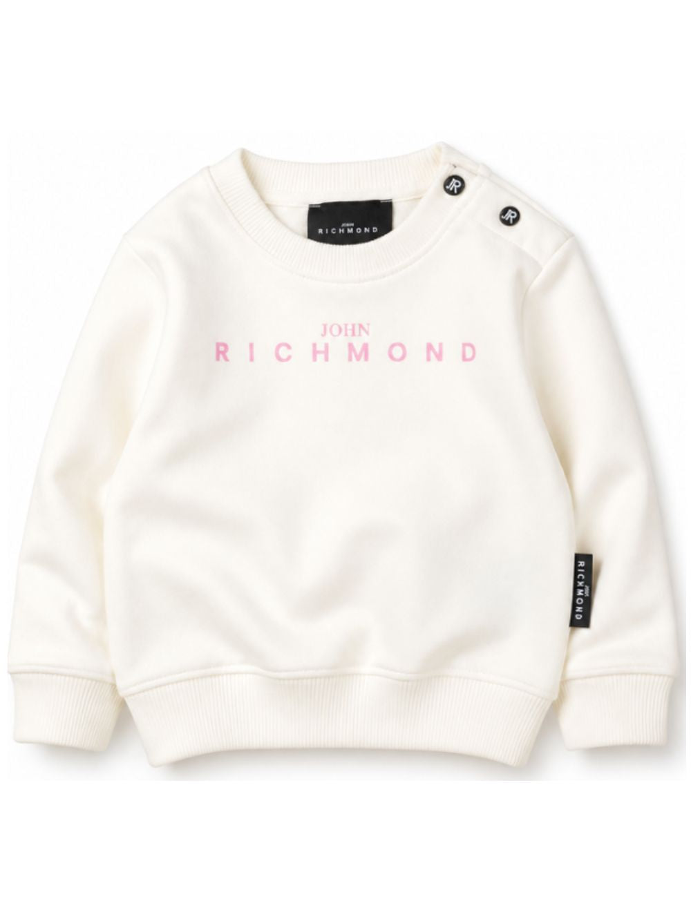 Felpa per neonata John Richmond Kids bianca con stampa logo RIA26023FE OFF-WHITE JOHN RICHMOND KIDS 