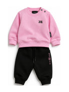 Completo per neonata John Richmond Kids rosa e nero con dettaglio logo RIA26064CF PINK BEGONIA JOHN RICHMOND KIDS 