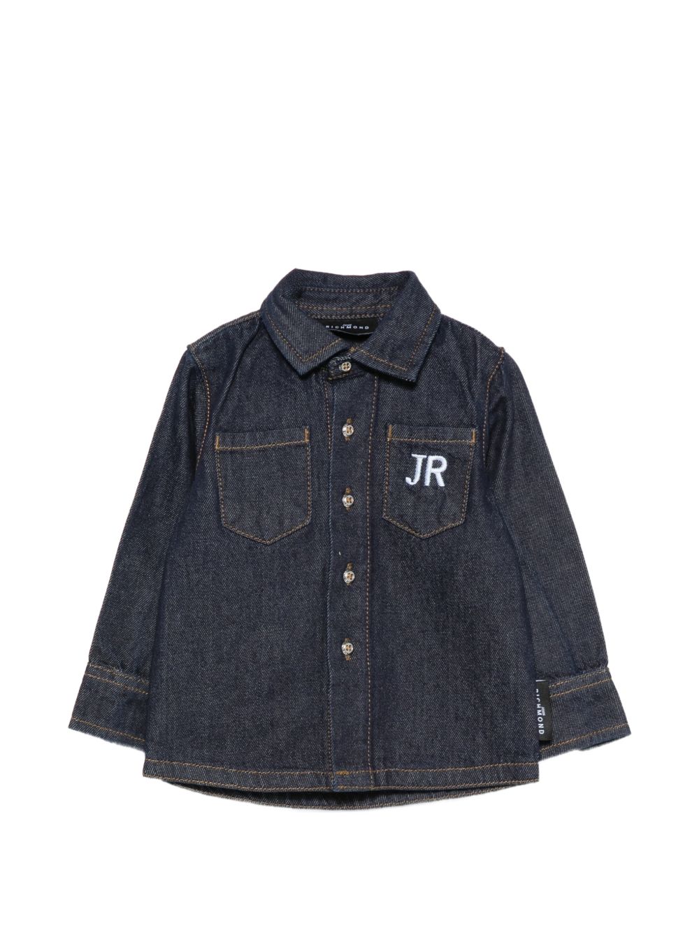 Camicia per bambino John Richmond Kids blu scuro con logo ricamato RIA26068CA DENIM BLUE DARK JOHN RICHMOND KIDS 