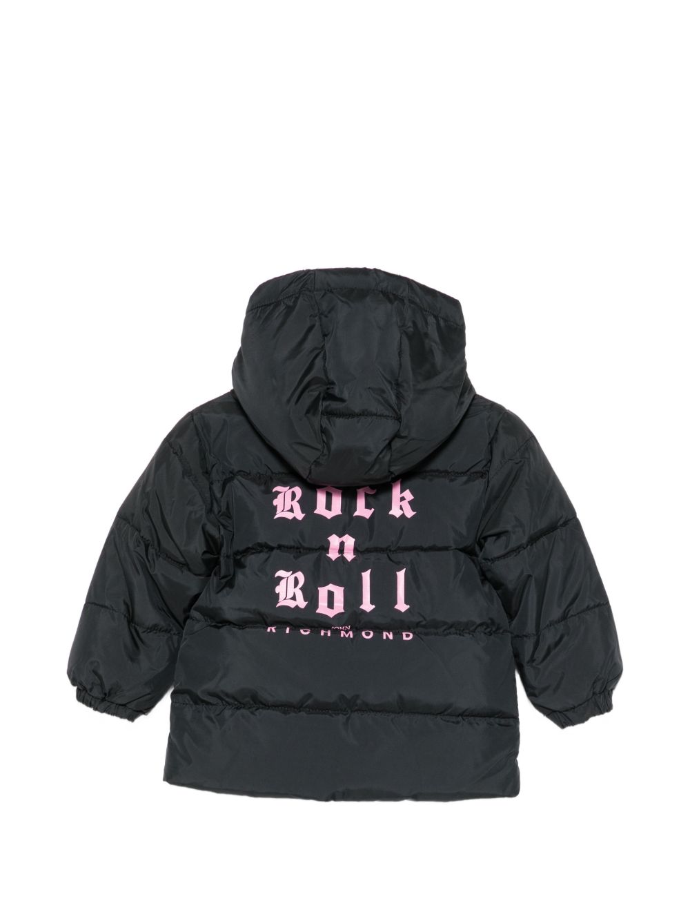 Giubbino per neonata John Richmond Kids nero con stampa logo e cappuccio RIA26101PI BLACK JOHN RICHMOND KIDS 