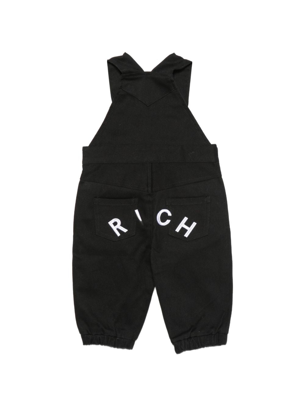Salopette per neonato John Richmond Kids nera con scollo quadrato RIA26117SA BLACK JOHN RICHMOND KIDS 