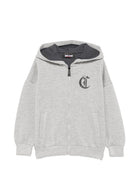 Felpa per bambino Just Cavalli Kids grigia con logo stampato sul davanti JBA26003FE GREY MELANGE JUST CAVALLI KIDS 