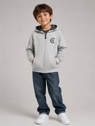 Felpa per bambino Just Cavalli Kids grigia con logo stampato sul davanti JBA26003FE GREY MELANGE JUST CAVALLI KIDS 