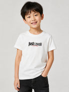 T-shirt per bambino Just Cavalli Kids bianca con logo sul davanti JBA26005TS MARSHMALLOW JUST CAVALLI KIDS 