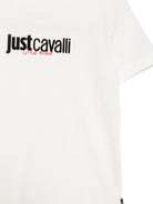 T-shirt per bambino Just Cavalli Kids bianca con logo sul davanti JBA26005TS MARSHMALLOW JUST CAVALLI KIDS 