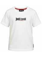 T-shirt per bambino Just Cavalli Kids bianca con logo sul davanti JBA26005TS MARSHMALLOW JUST CAVALLI KIDS 