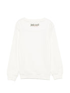 Felpa per bambino Just Cavalli Kids bianca con applicazione JBA26023FE MARSHMALLOW JUST CAVALLI KIDS 
