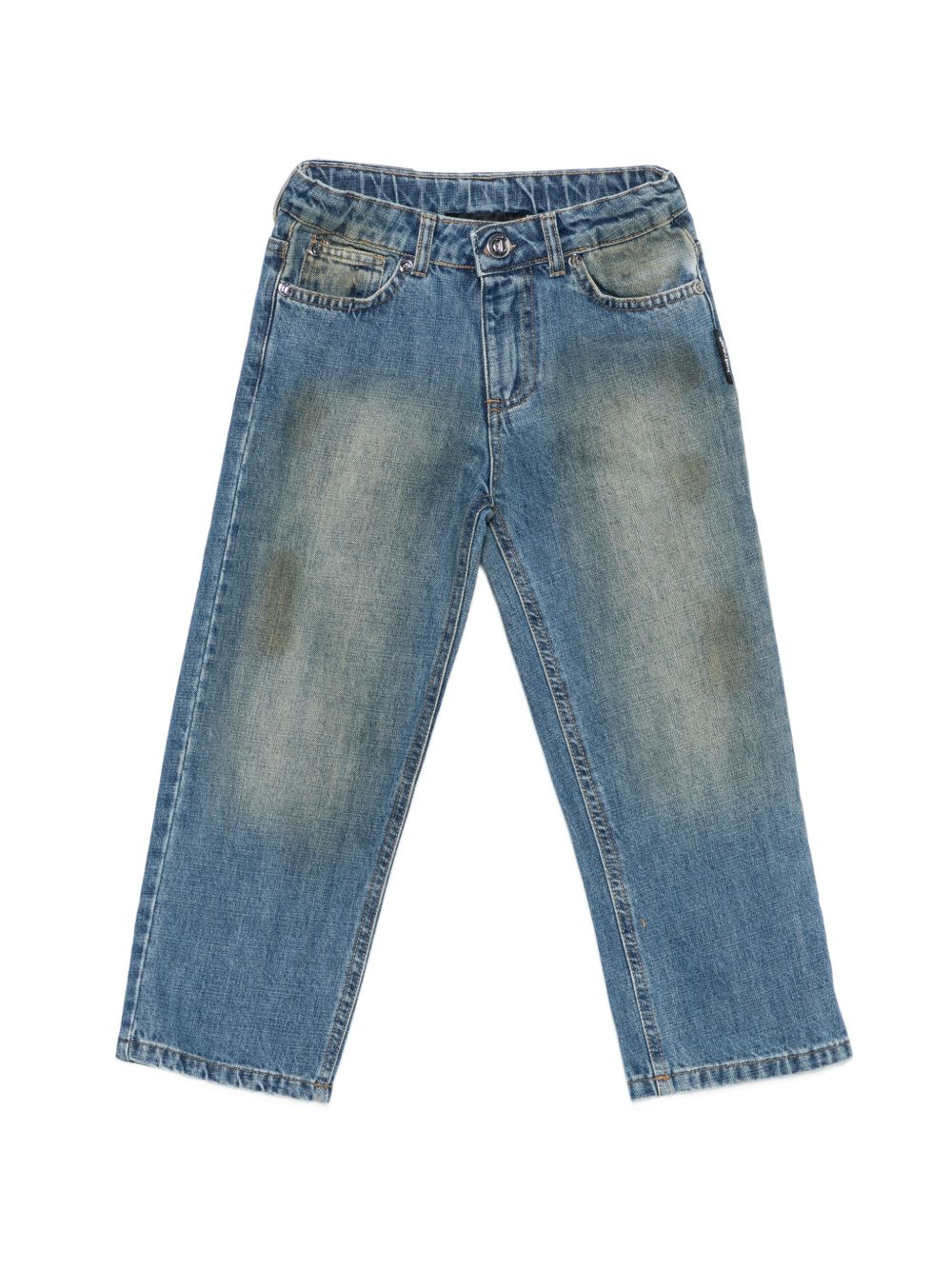 Pantaloni per bambino Roberto Cavalli Kids denim con effetto sporco JBA26025JE DENIM DIRTY EFFECT ROBERTO CAVALLI KIDS 
