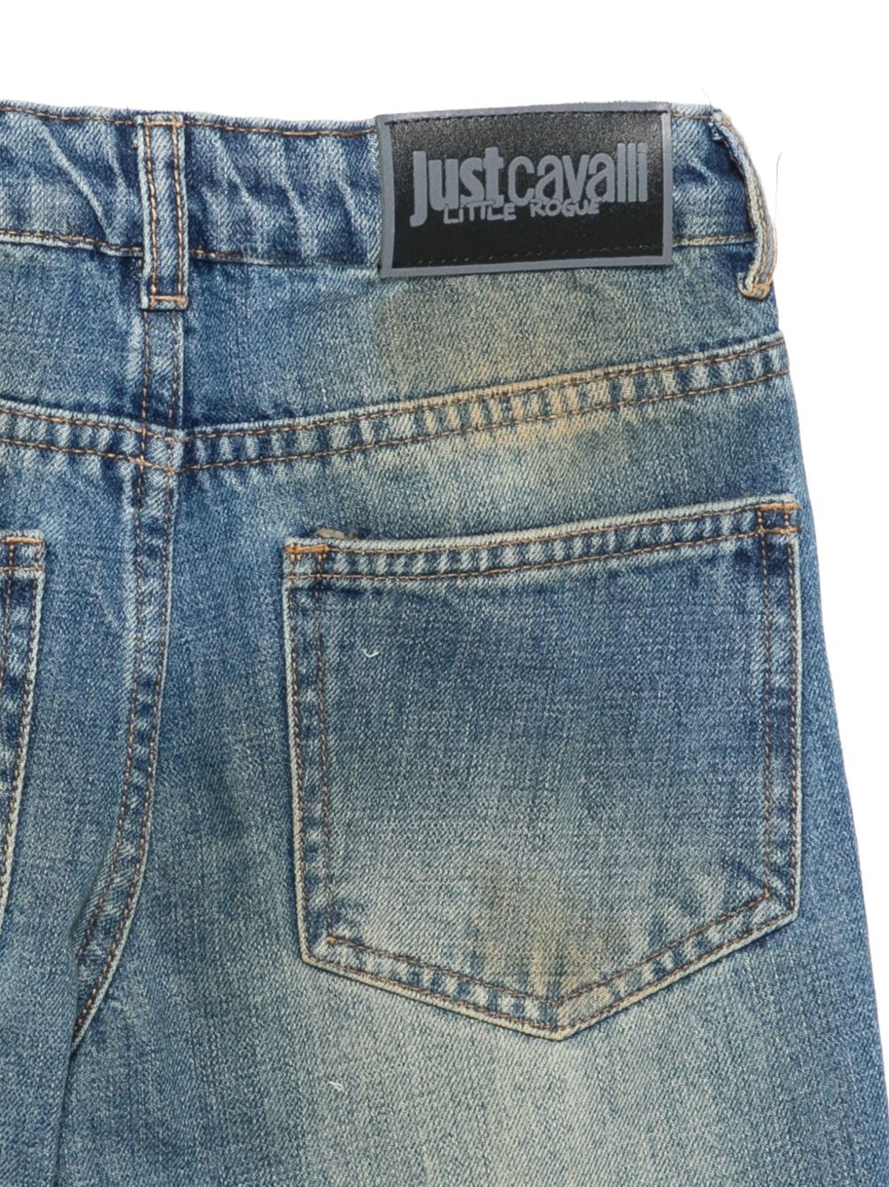 Pantaloni per bambino Roberto Cavalli Kids denim con effetto sporco JBA26025JE DENIM DIRTY EFFECT ROBERTO CAVALLI KIDS 